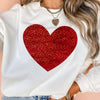 Valentine’s Day Heart Round Neck Long Sleeve Sweatshirt