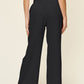 Double Take Full Size Texture Smocked Waist Wide Leg Pants