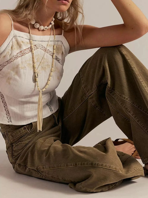 Washed Wide Leg Jeans