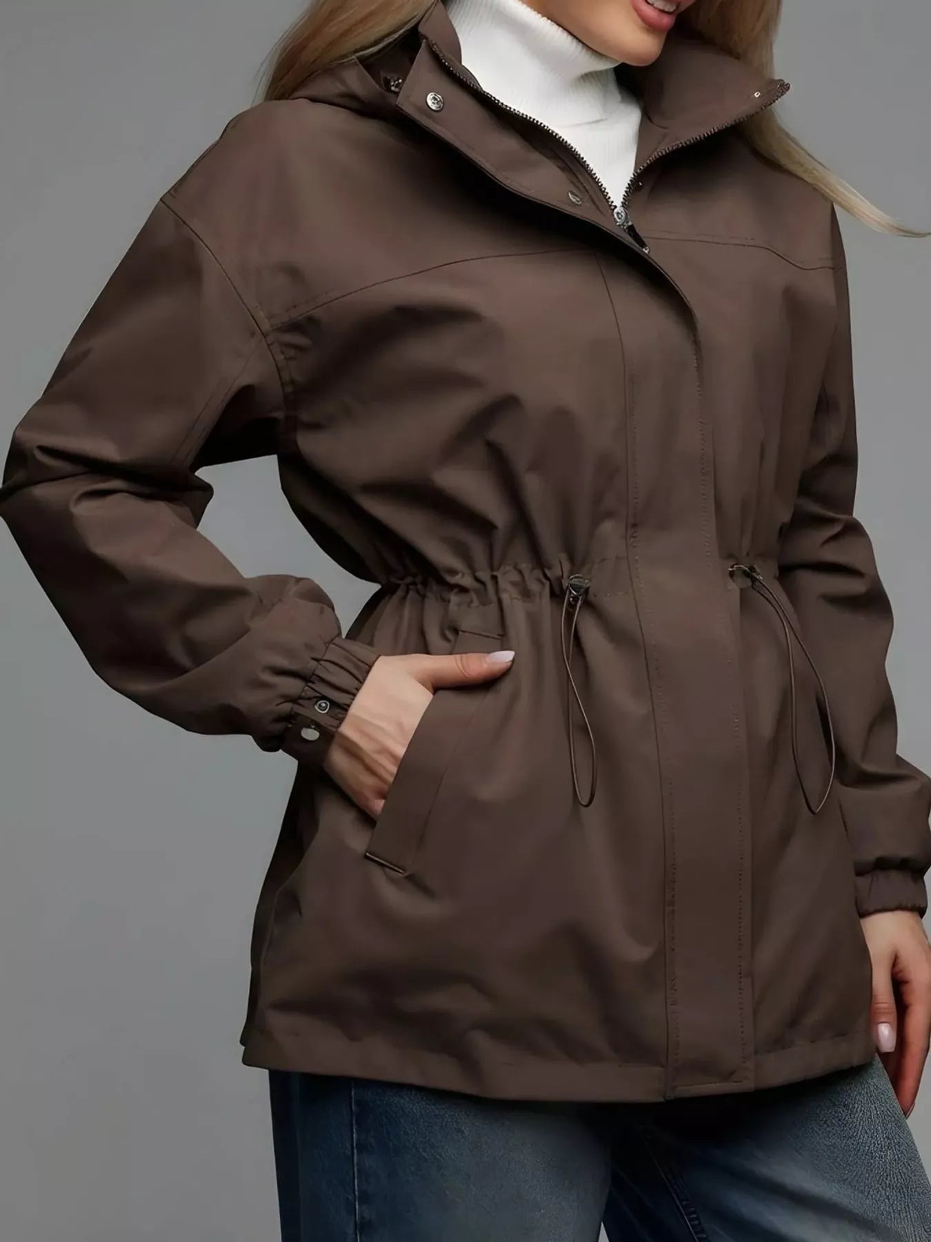 The Breeze Hooded Drawstring Windbreaker