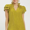 Umgee Lace Trim Ruffle Top