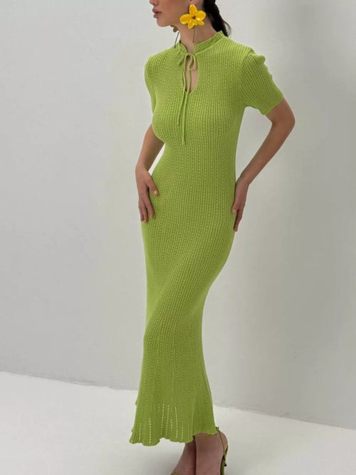 Short Sleeve Knitted Mermaid Dress