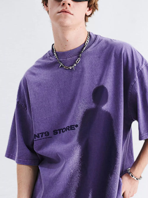 Men's Vintage Washed Graphic Round Neck T-Shirt