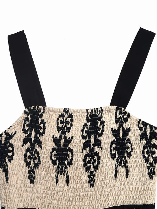 Smocked Wide Strap Tiered Dress
