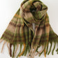 Fringe Plaid Polyester Scarf