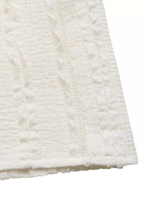 Textured A-Line Midi Skirt