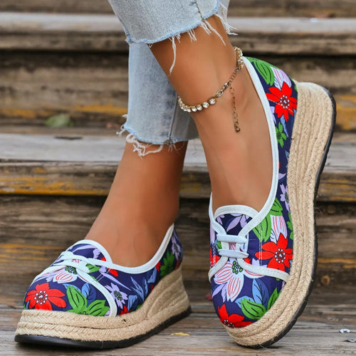 Round Toe Platform Slip-Ons