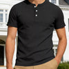 Men's Full Size Casual Ribbed Henley T-Shirt Plus Size