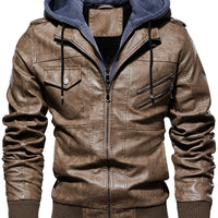 Men's Plus Size Zip Up Drawstring Hooded Jacket