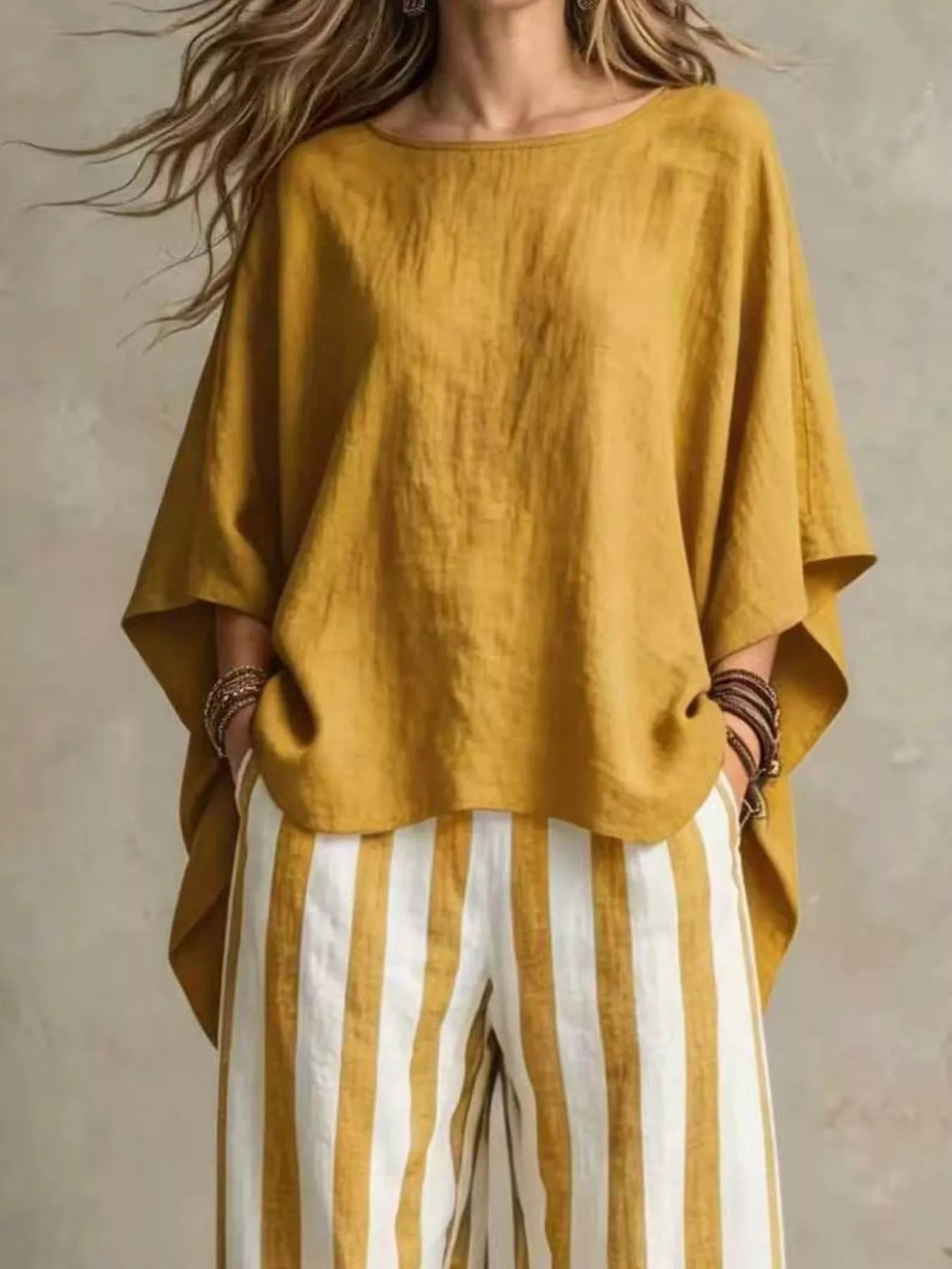 The Quinn Top & Pants Set – two-piece set, back view