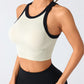 Contrast Trim Round Neck Active Tank