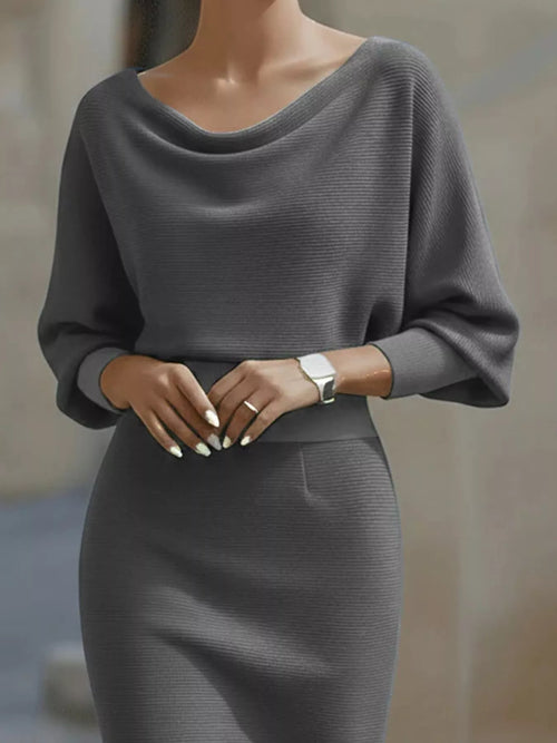 Cowl Neck Bodycon Midi Dress