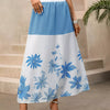 Floral Print Color Block Skirt