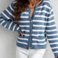 Striped Button Down Long Sleeve Cardigan