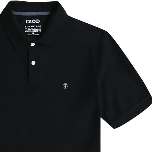 IZOD Men’s Big-and-Tall Advantage Performance Short-Sleeve Solid Polo Shirt, Black, 4X-Large