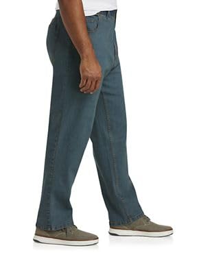 Harbor Bay by DXL Men's Big and Tall Continuous Comfort Stretch Jeans Dirty Wash x