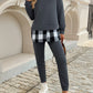 Devine Plaid Long Sleeve Hooded Top and Pants Set