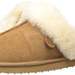 Dearfoams Womens Fireside Sydney Shearling Fur Indoor/Outdoor Scuff With Wide Widths Slipper, Chestnut, 8 US