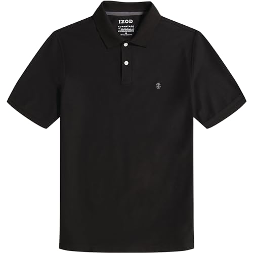 IZOD Men’s Big-and-Tall Advantage Performance Short-Sleeve Solid Polo Shirt, Black, 4X-Large