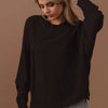 BiBi Raw Edge Arch Detailed Knit Top