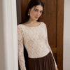 Lace Round Neck Long Sleeve Top
