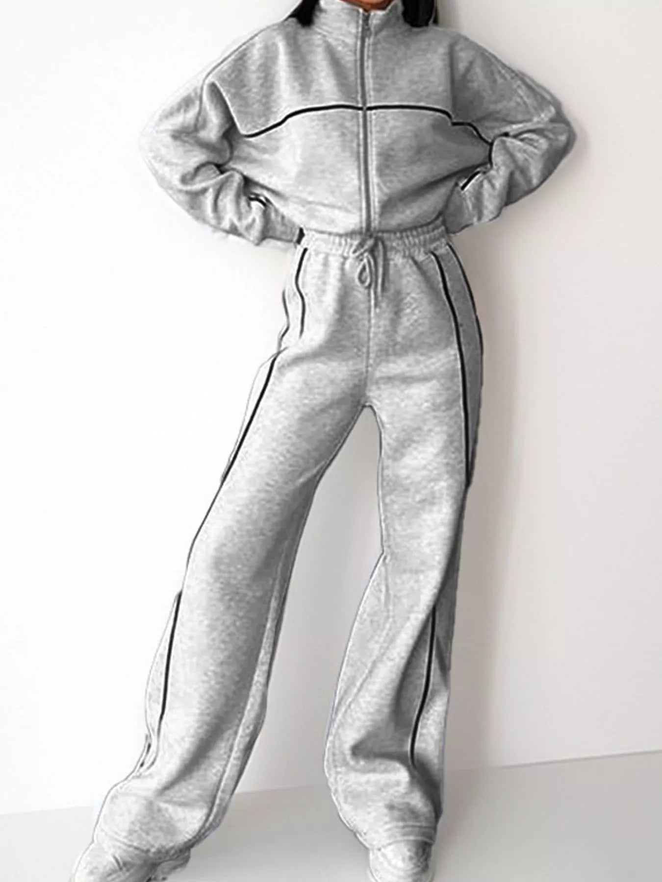 The Haven Zip Jacket & Wide-Leg Pant Set