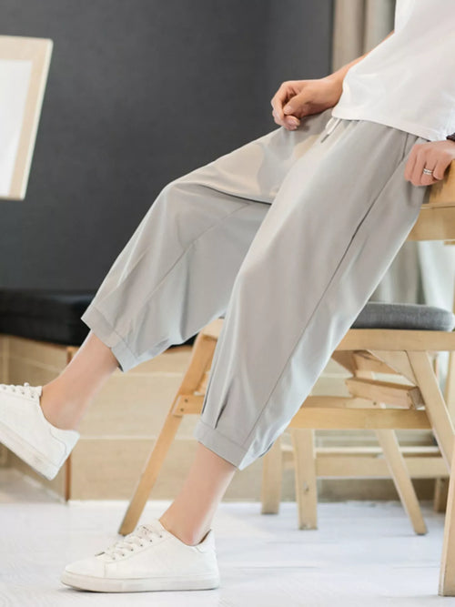 Men's Plus Size Lightweight Cropped Casual Pants