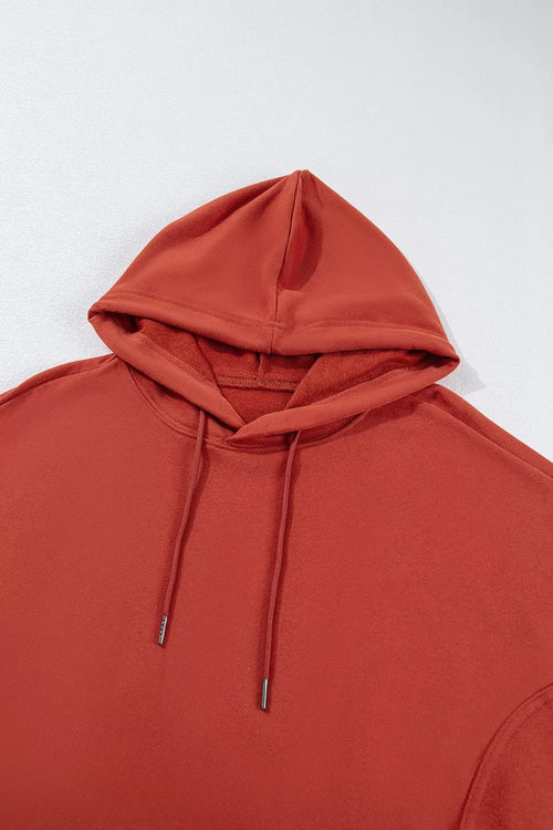 Drawstring Dropped Shoulder Hoodie