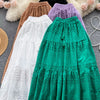 Eyelet Tiered Maxi Skirt