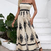 Smocked Printed Wide Leg Jumpsuit