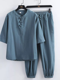 The Lennox 3/4 Sleeve Set – plus size 3/4 sleeve top and pants set, view 4