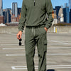 Men's Full Size Casual Long Sleeve Top & Pants Set Plus Size
