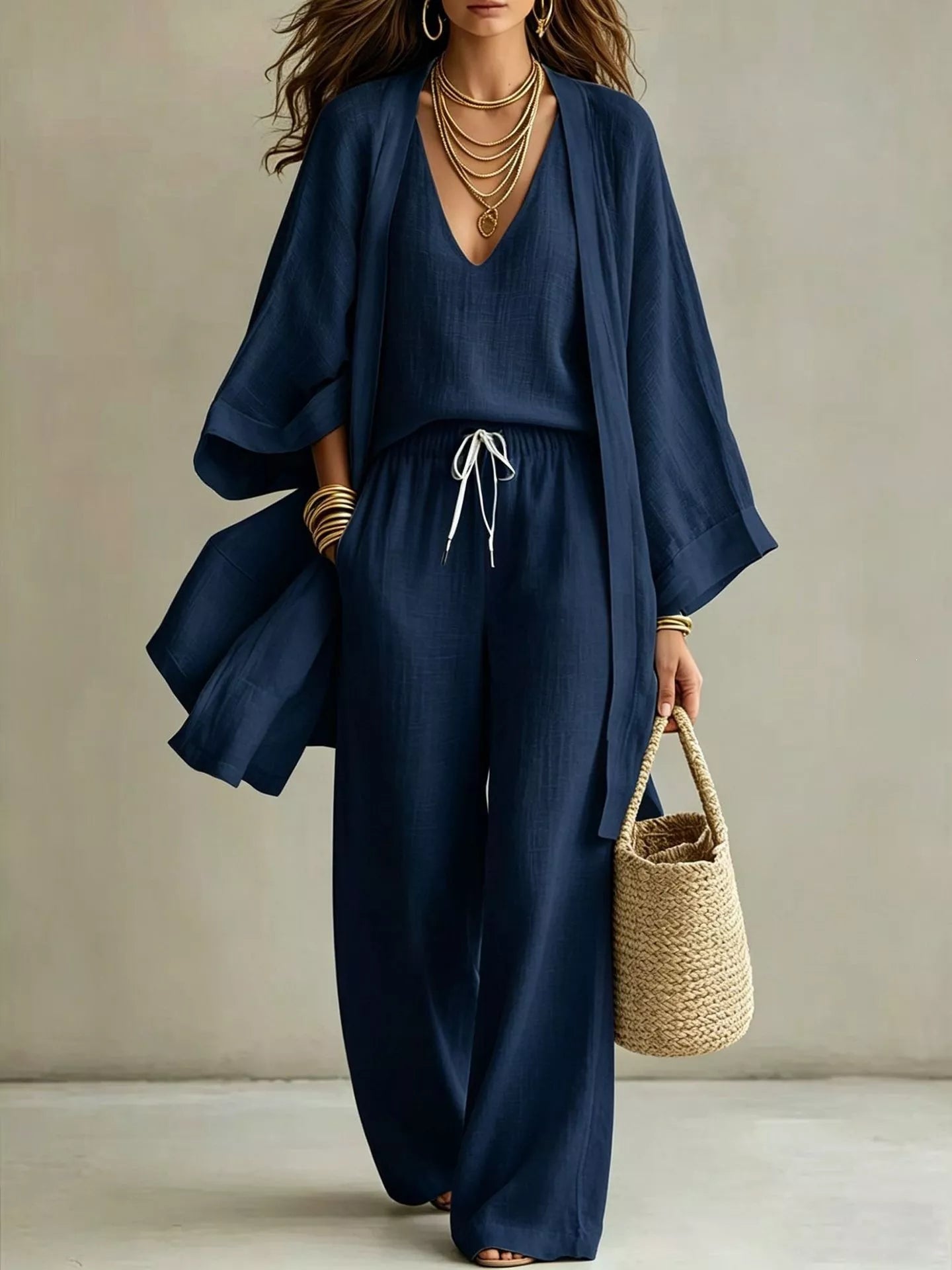 The Marlowe Three-Piece Set – fabric texture and drape detail