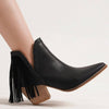 Beast Fashion Fringe Side V-Cut Ankle Booties