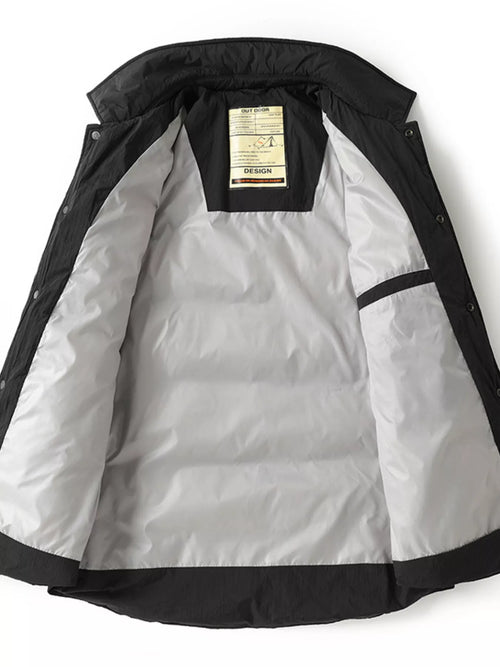 Men's Plus Size Quilted Padded Snap Down Jacket