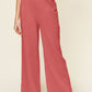 Double Take Full Size Texture Smocked Waist Wide Leg Pants