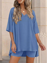 The Willa V-Neck Short Set – fabric texture close-up