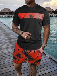 The Waikiki Palm Tee Set – palm tree print tee and shorts set, view 6