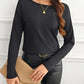 Lace Detail Butterfly Back Round Neck Long Sleeve T-Shirt