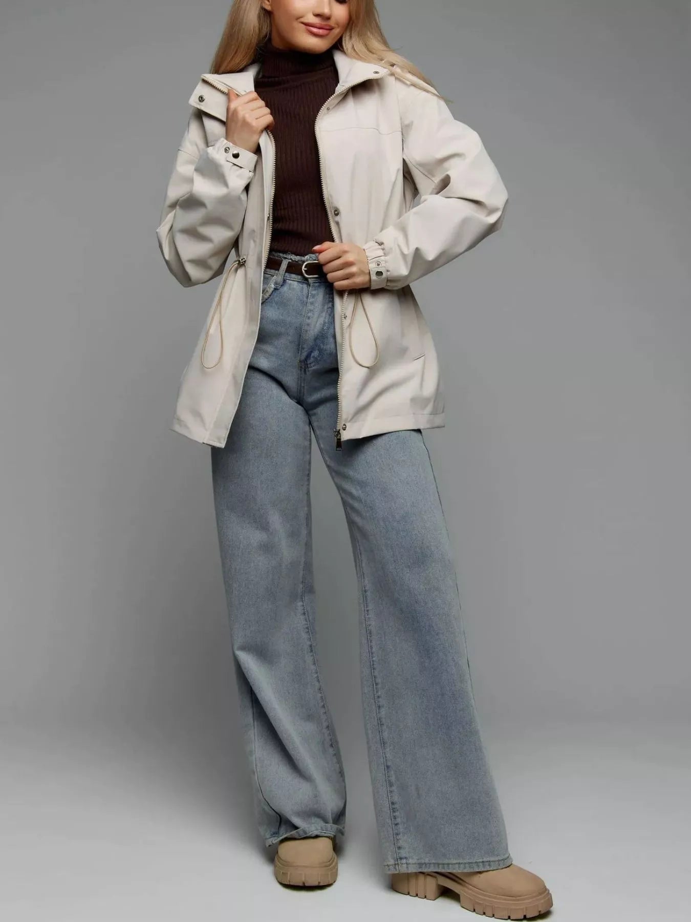 The Breeze Hooded Drawstring Windbreaker