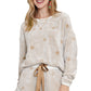 White Star Print Long Sleeve Top & Shorts Loungewear Set