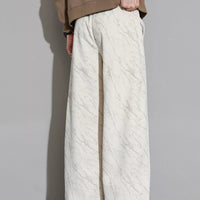 Men's Wide Leg Casual Pants in marble print design, showcasing a comfortable fit and stylish look from the back.