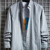 Men's Plus Size Casual Striped Long Sleeve Shirt