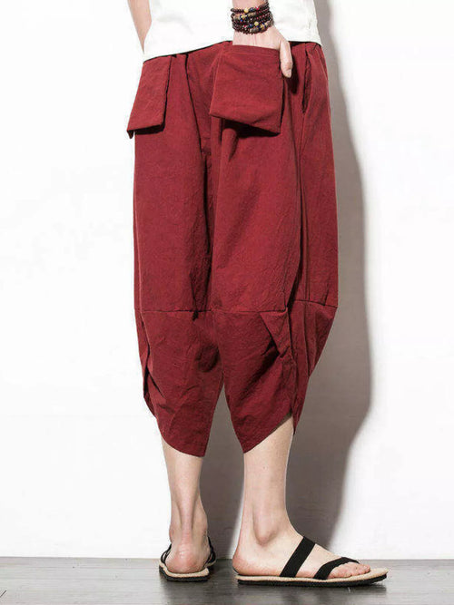 Men's Plus Size Loose Fit Cropped Pants