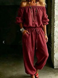 The Nova Off-Shoulder Set – two-piece set, side view