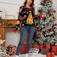 Christmas Element Round Neck Long Sleeve Sweater