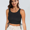 Drawstring Ruched Round Neck Tank