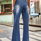 High Rise Bootcut Jeans with Pockets