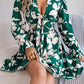 Tied Ruffled Printed Long Sleeve Dress