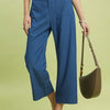 Umgee Denim Wide Leg Crop Pants with Front Pockets